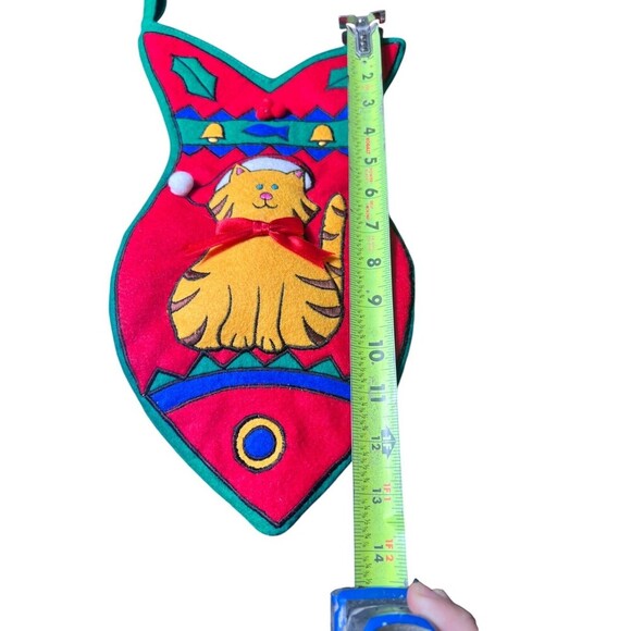 Rare L’Art Felt Fish Stockings – 14” Vintage Embroidered Cat Holiday Decor HTF - Picture 4 of 7